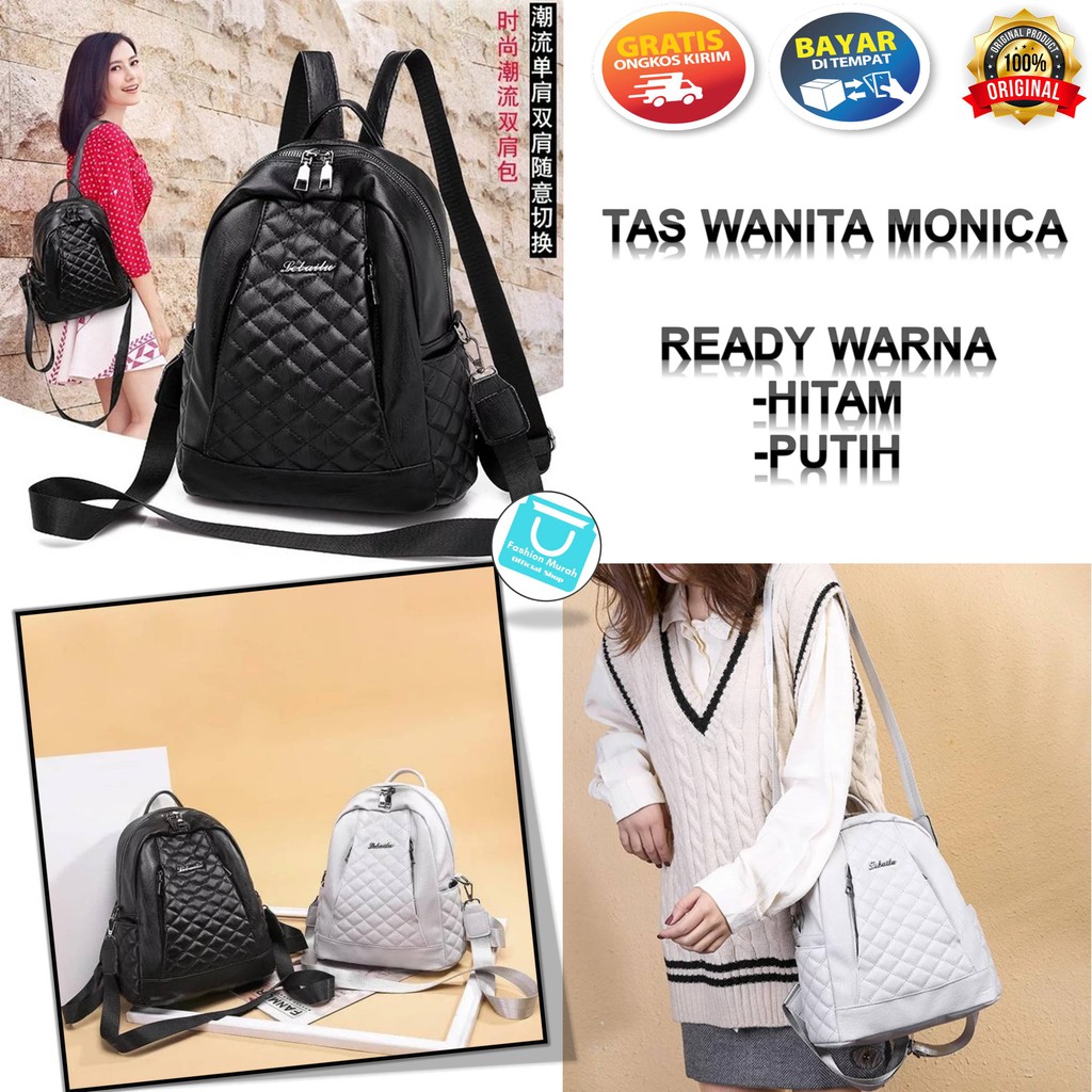 TAS WANITA MONICA - Tas Ransel dan Selempang 2in1 - Bisa Ransel &amp; Selempang