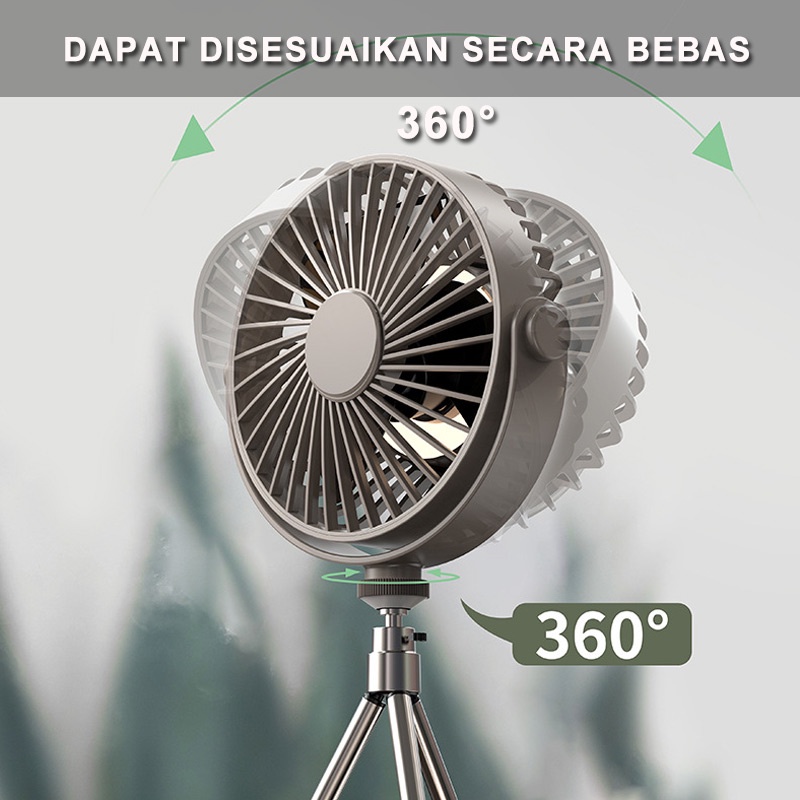CORN Kipas Angin Portabel Stand Fan Gantung Portable Dengan Lampu 360° Kendali Jarak Jauh Table Fans Berdiri Home Berkemah