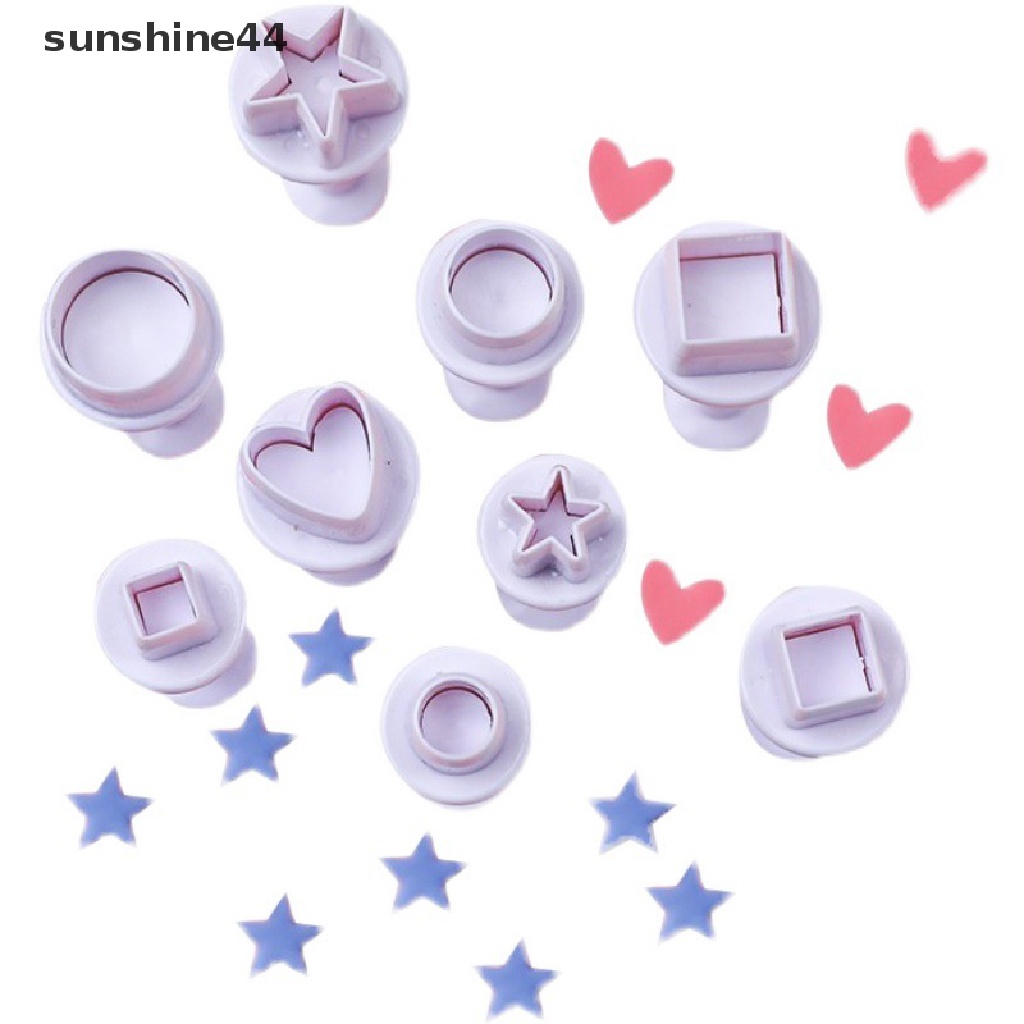 Sunshine 3 / 4Pcs Cetakan Clay Polymer Bentuk Hati / Bintang / Awan DIY