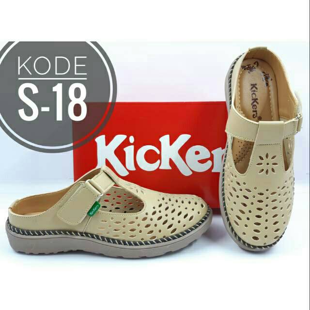 Sandal kickers wanita/sandal slipon wanita/sandal mules/murah/terbaru/lucu/empuk/sol karet/dewasa