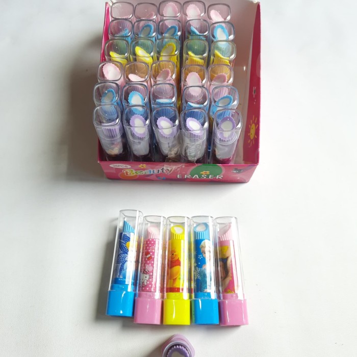 

Trendi Penghapus Lipstik Karakter - Eraser Karakter - Apusan Karakter Isi 36 Hemat