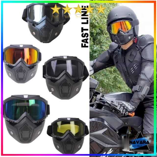 KACAMATA GOGLE MASK MOTOR RETRO CAFE RACER JAP STYLE TRAIL CHOPER HELM