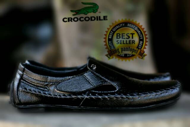 COD RECOMENDED !!!! Sepatu slip on pria crocodile casual slop kerja kantor PLUTO santai kuliah MOCAS