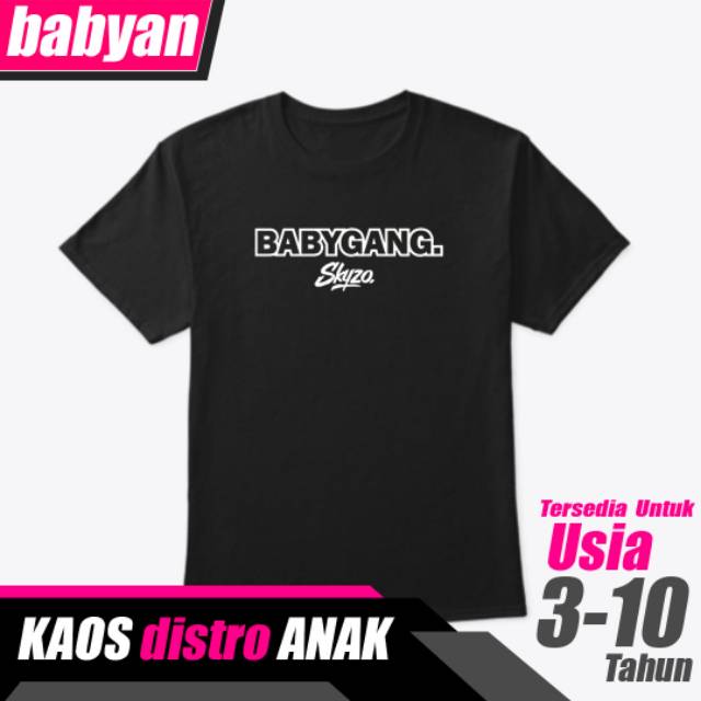 Kaos Distro Anak Babygang. Bahan Cotton Combed 30s