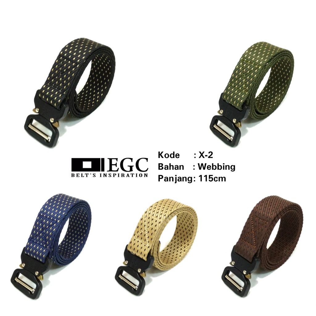 Gesper Ikat Pinggang Pria Laki Cowo Katun Plastik Army Tactical Asli Ori Sabuk Belt Impor Polos - X-2