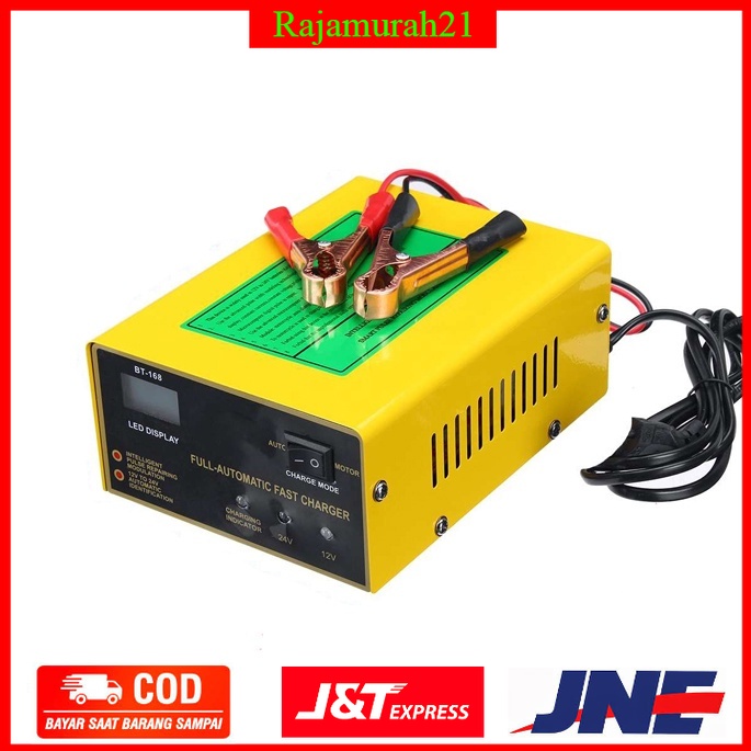 BOLAIMEI Charger Aki Mobil Motor Pintar Lead Acid 12V/24V 200AH - 7RRSDNYL - Yellow