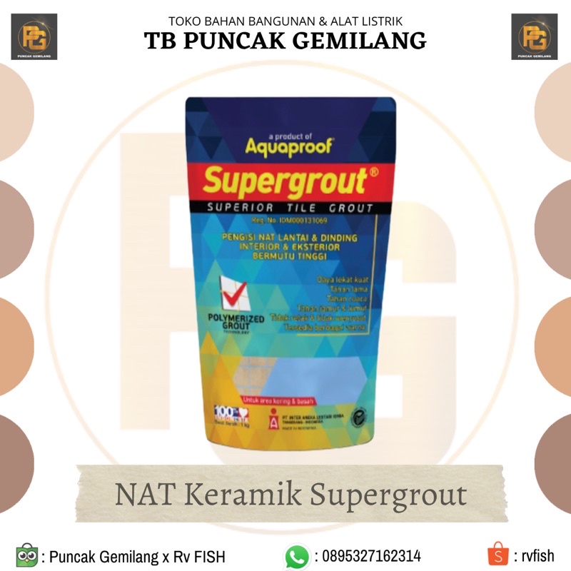 Jual Semen Nat Keramik SuperGrout Aquaproof Oker Pengisi Celah