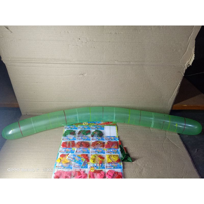 MD 2003 BALON ROKET ISI 2PCS / MAINAN BALON TIUP BENTUK KACANG PANJANG / MAINAN TIUP