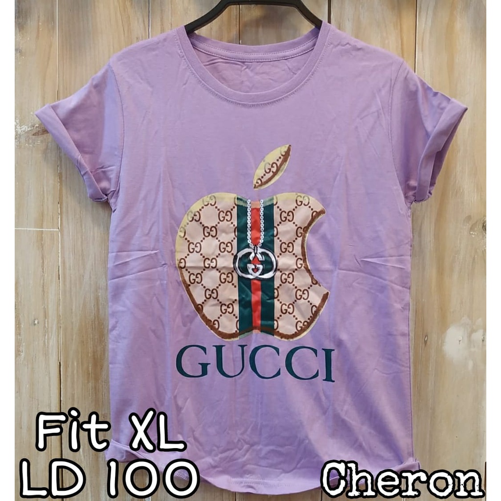 Kaos Wanita Fit XL LD 100 cm Lengan Pendek Baju Perempuan Distro Jumbo Oversize Bigsize Pakaian Tshi