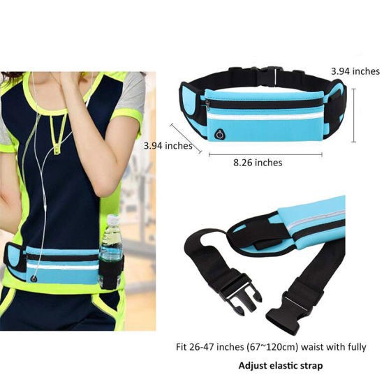 [COD] Sport Waist Bag Tas Pingggang Serbaguna untuk Olahraga Outdoor Tahan Air &amp; Elastis Kapasitas Besar - READY PINK &amp; BIRU