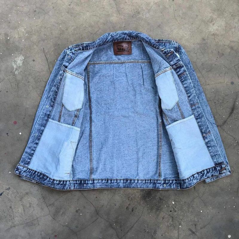 Jaket Jeans Sandwash Levis Ukuran L XL-6