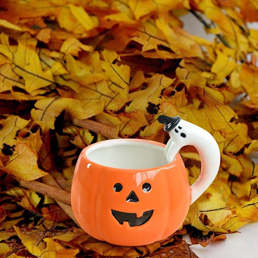 Lanfy Pumpkin Cup With Handle Breakfast Ghost Pesta Hadiah Rumah Tangga Minum Cangkir Susu Teh Susu Oatmeal Mug