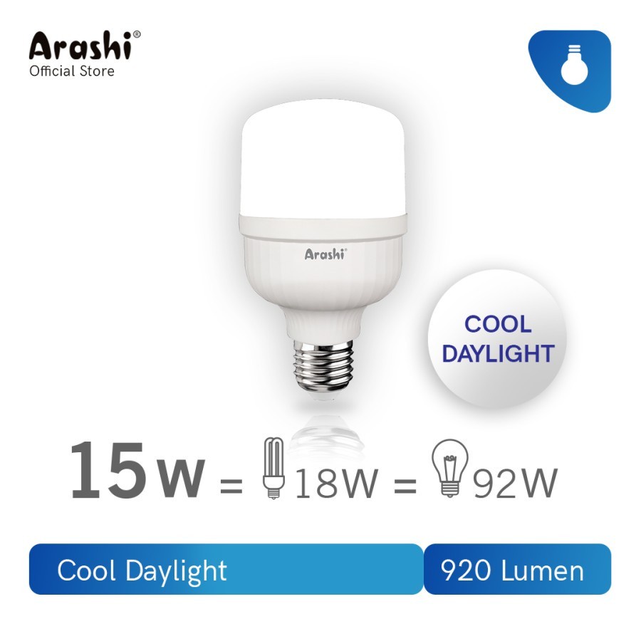 Lampu LED ARASHI T Force LED 15 Watt CDL - Putih