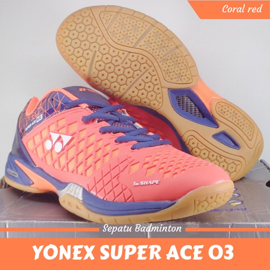 Sepatu Badminton-Bulutangkis Original YONEX  SUPER ACE 03 Coral red