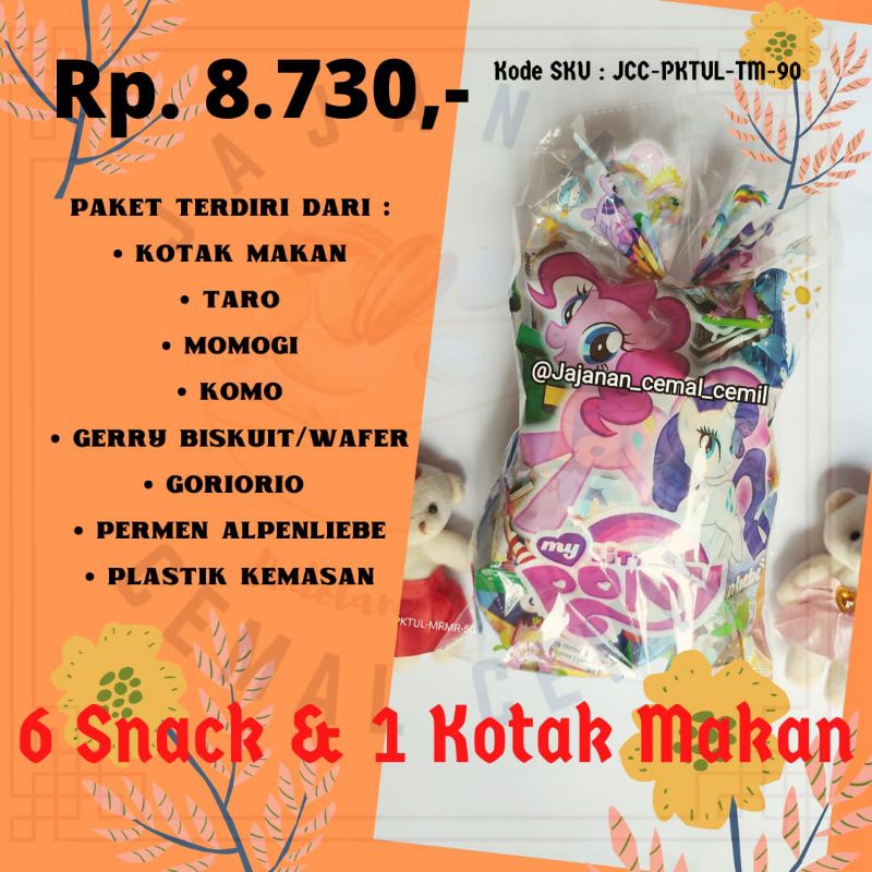 

PAKET BINGKISAN ULTAH 6 SNACK Plus 1 KOTAK MAKAN