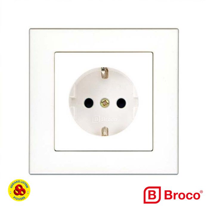 Broco Stop Kontak CP Putih Plano E154 - 55S White Arde Socket