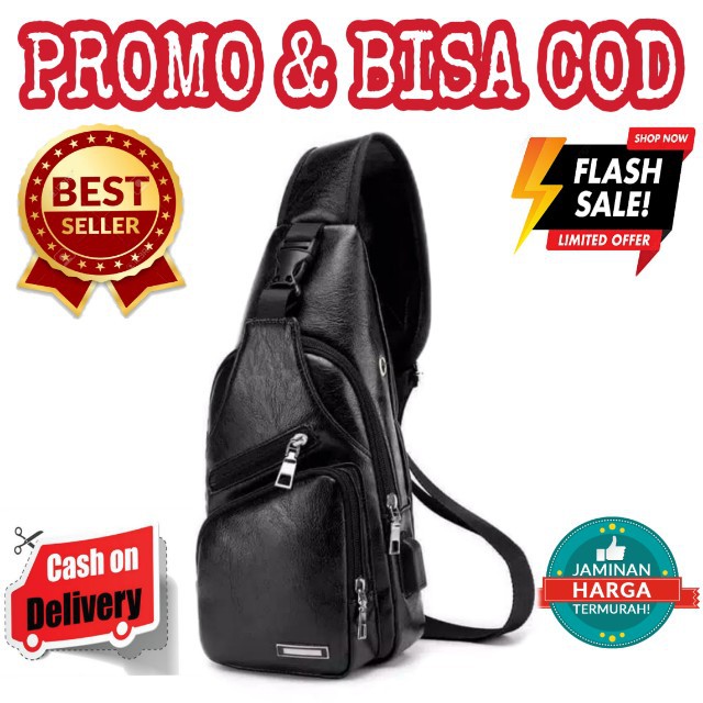 Tas Selempang Pria Kulit PU Best Seller Kualitas Premium Dijamin Sesuai Dengan Gambar Deskripsi