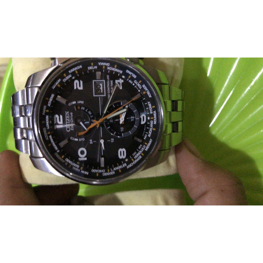 Jam Tangan Citizen Original Eco drive Radio Controller Silver