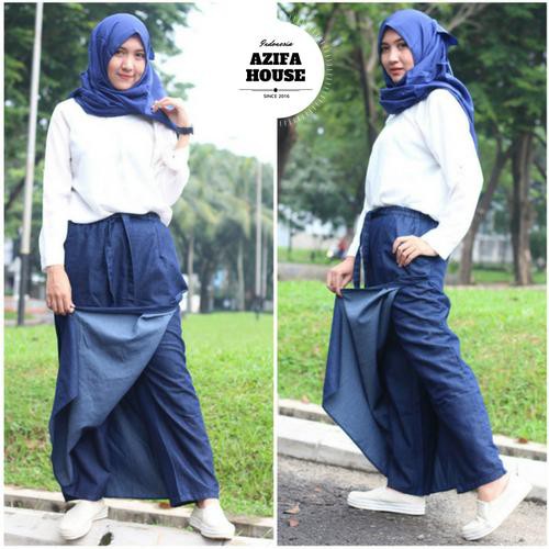 ROCELLA Rok Celana Jeans/Denim (L-XL) Muslimah/Kerja/Kuliah