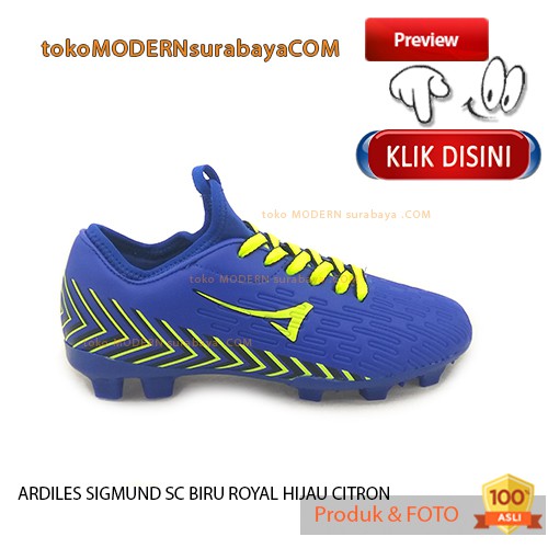 ARDILES SIGMUND SC BIRU ROYAL HIJAU CITRON sepatu olahraga bola