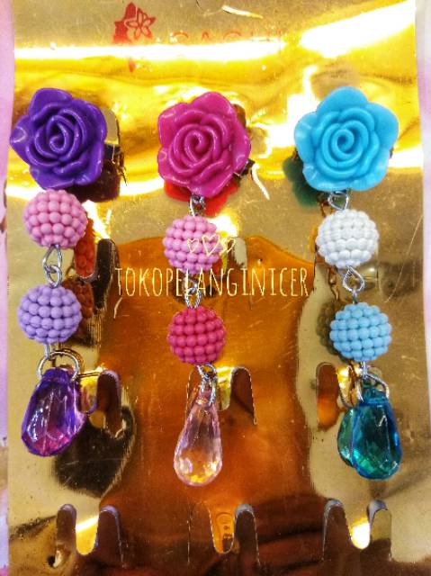 Bros Dagu Juntai Hijab Mawar Tetes by TokoPelangiNicer Souvenir Aksesoris Bross Handmade