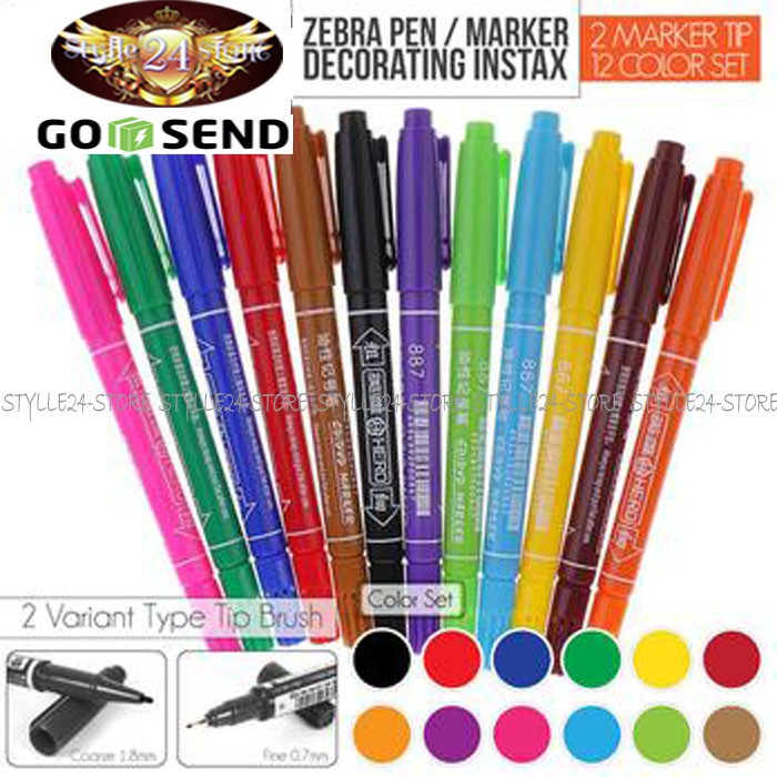 

Zebra Decoration Pens 12 Pcs Pena Marker DIY Fujifilm Instax Polaroid etc