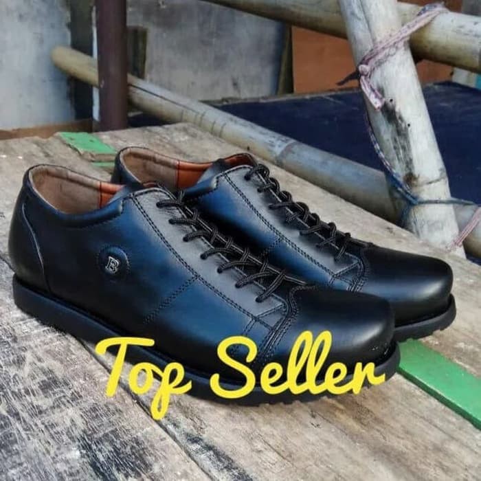 Sepatu Kantor Formal Casual Pria Bally Hitam Kulit Asli - Hitam, 39