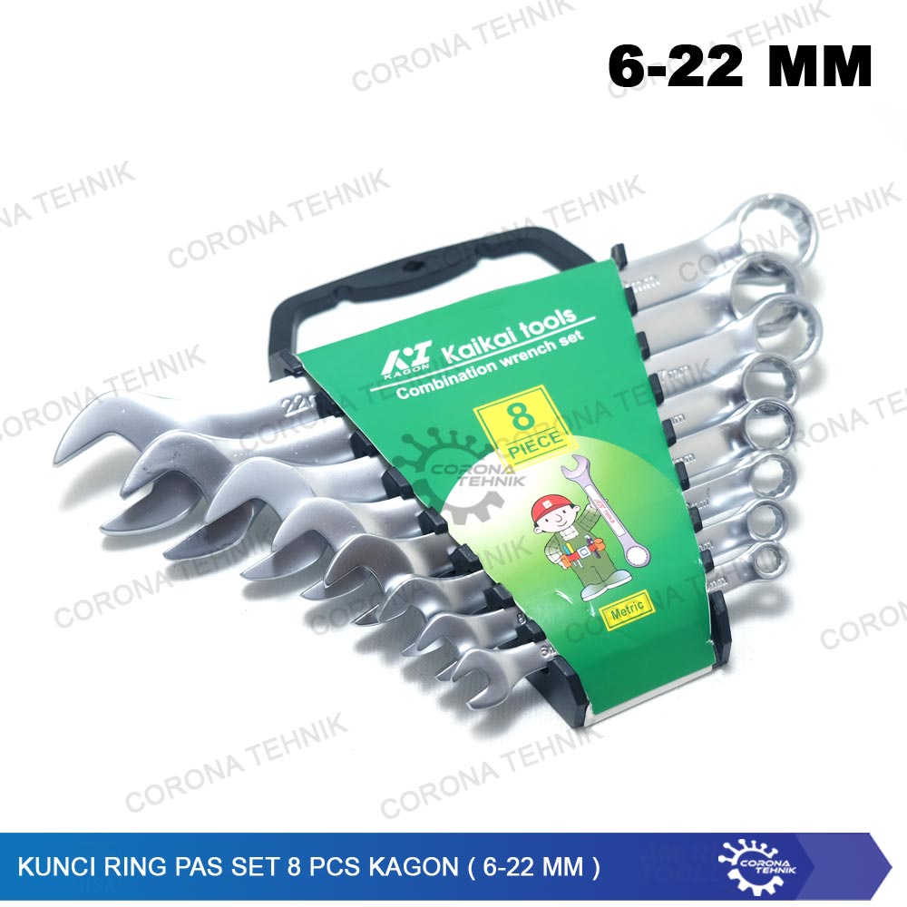 Kagon 6-22 mm - Kunci Ring Pas Set 8 Pcs