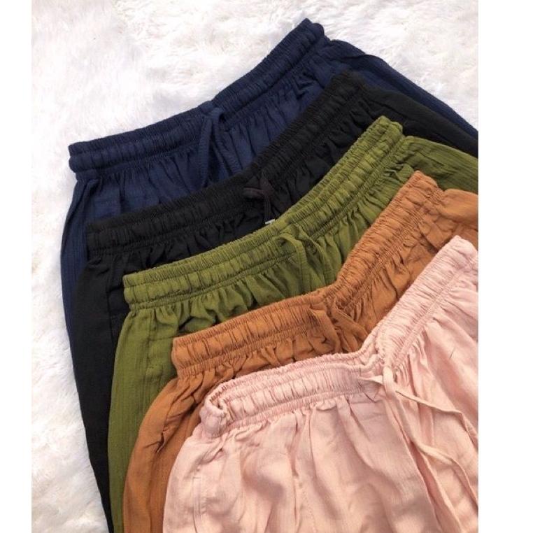 ㊔ Kulot Crinkle Rayon Premium//Celana Panjang Wanita ㅻ