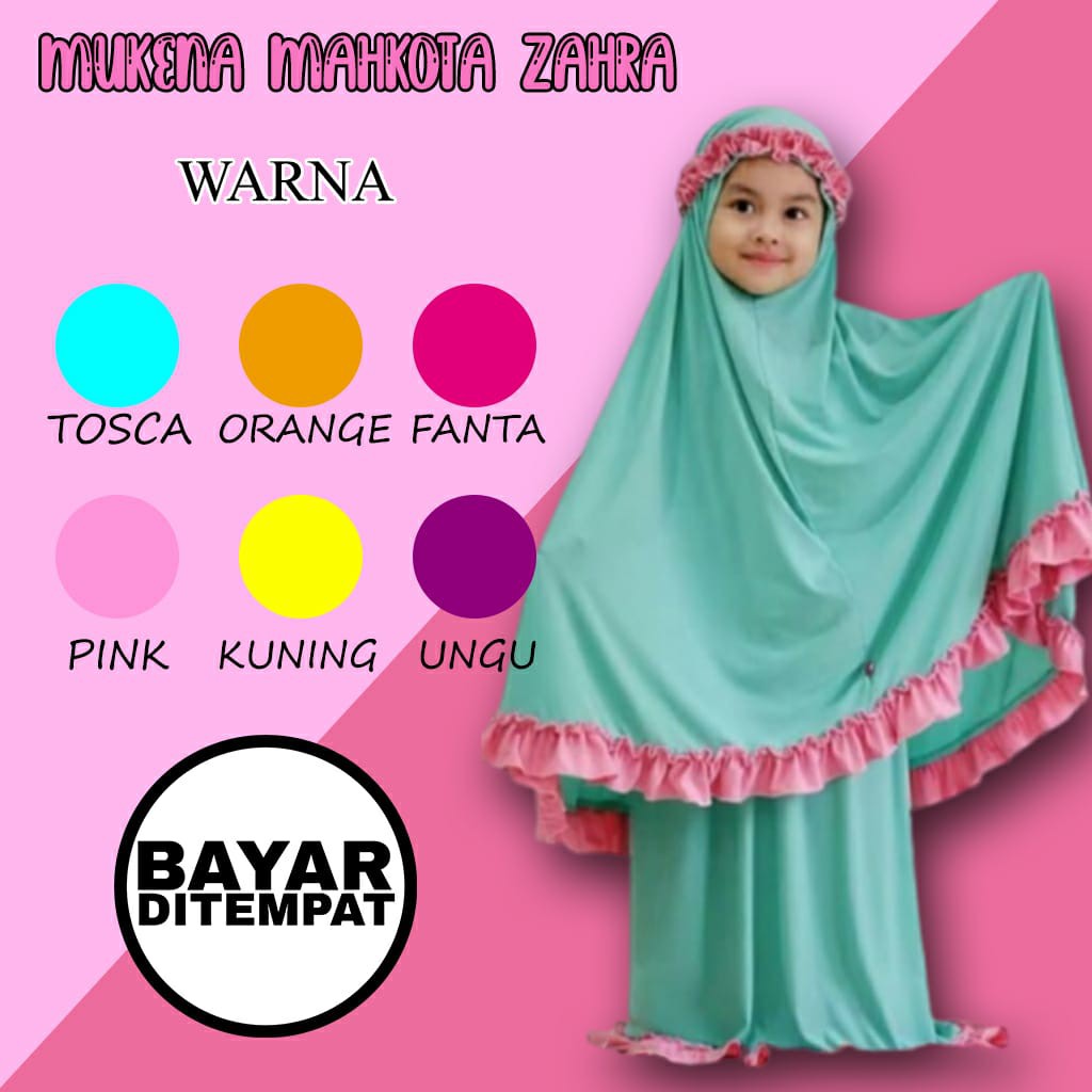 mukena anak / TK / PAUD / allsize 2-5 tahun / MUKENA MAHKOTA ZAHRA