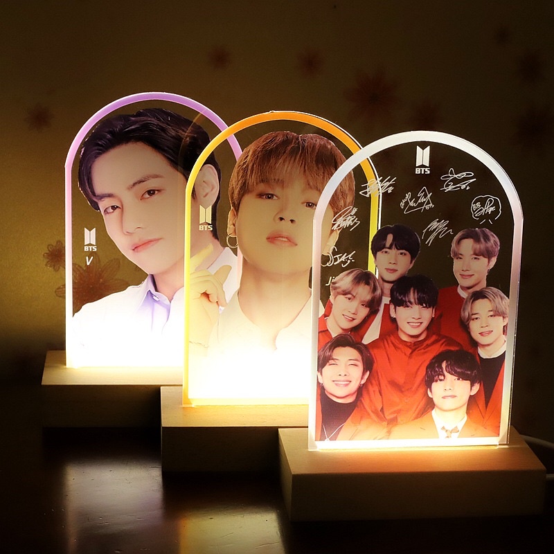 Jual Lampu Tidur Led Bts Bt Bts Merch Lampu Bts Aestetic Lampu Wood Bts Free Box