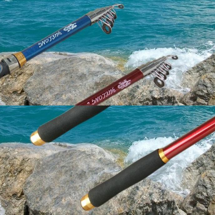 Joran Pancing Fishing rod Pancingan Glass Fiber Alat Pancing Ikan - Hitam 2.1 Meter