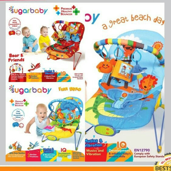 Bouncer Bayi Sugar Baby Premium Healthy Bouncer 3 Recline -Great Beach