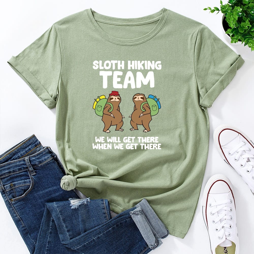 MYSTIQUE.ID-BAJU KAOS SLOTH HIKING TEAM T-SHIRT LUCU DAN AESTHETIC