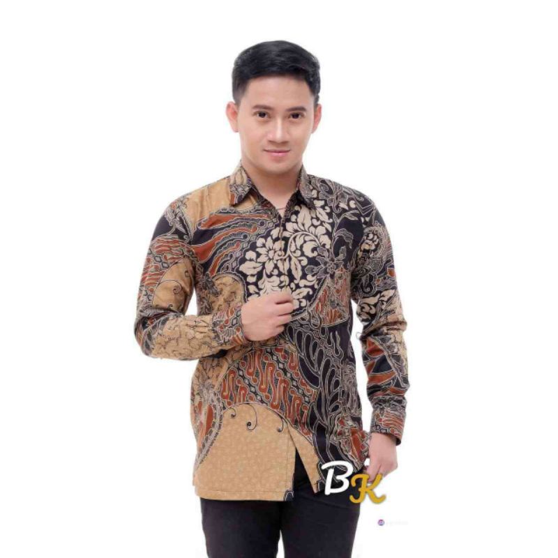 KEMEJA BATIK LENGAN PANJANG UKURAN M L XL XXL