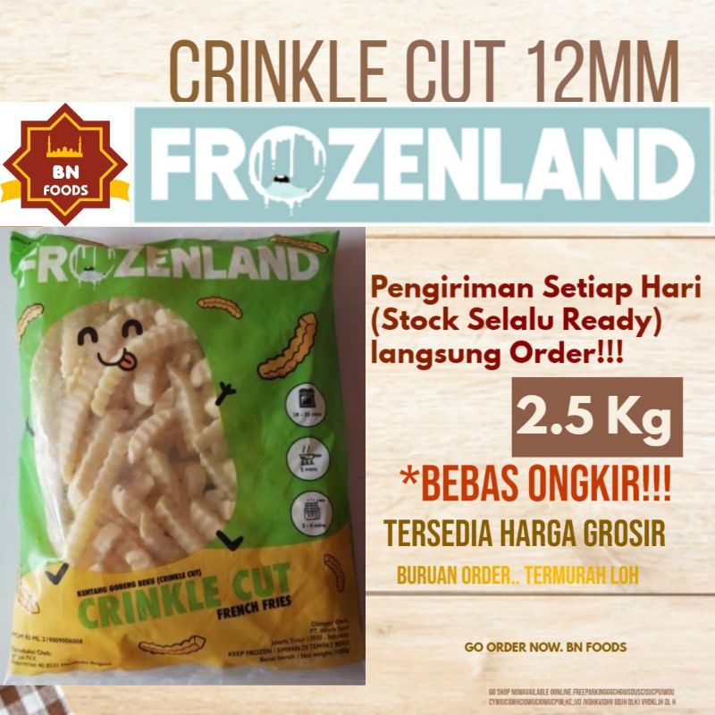 

Kentang Frozen Frozenland Goreng French Fries Crinkle Cut Makanan Beku