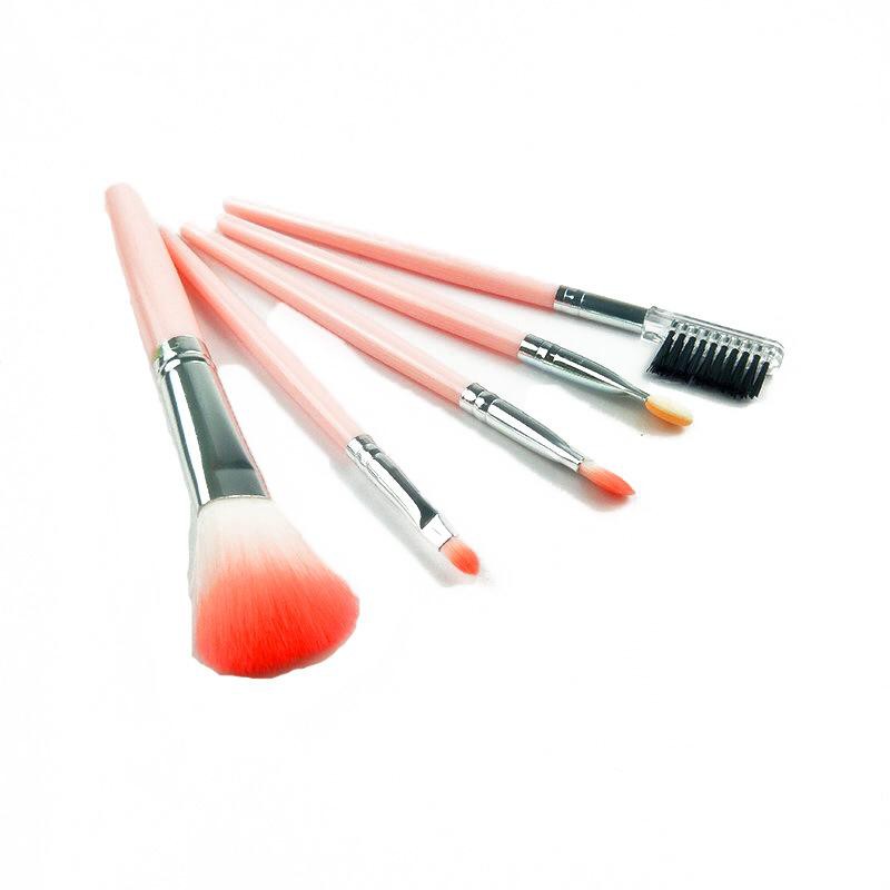 FAA21050 - 5 PCS BRUSH MAKE UP KIT PINK / BRUSH MAKEUP WANITA