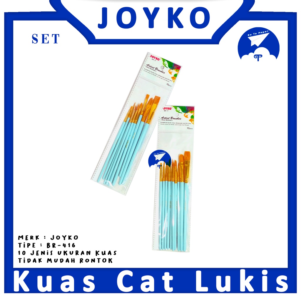 

JOYKO - Kuas Cat Lukis BR - 17 - Kuas Isi 10 Pcs - 1 set