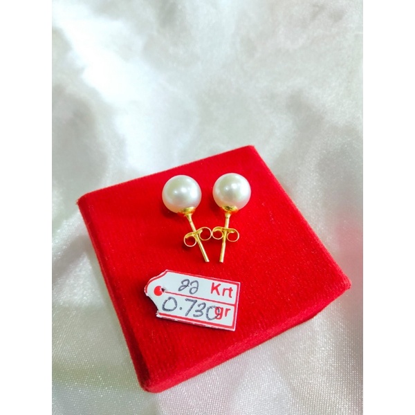 Giwang Tusuk Stud Mutiara  - GIWANG Bhayangkari Persit MUTIARA  LENGKAP SURAT MUTIARA