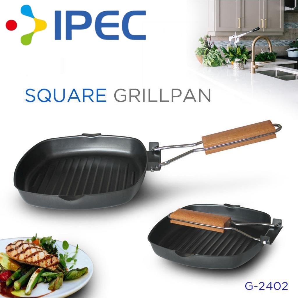 Alat Panggang Square Grill Pan 20 cm - Panci Grill Teflon Wajan Frypan Anti Lengket lipat 2402