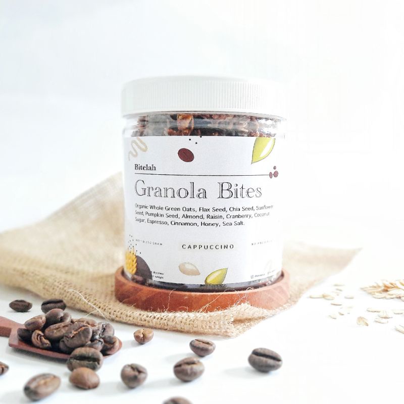 

GRANOLA BITES CAPPUCCINO CALIBRATED COFFEE - LOW CAFFEINE GLUTEN FREE Diet Sehat Bitelah