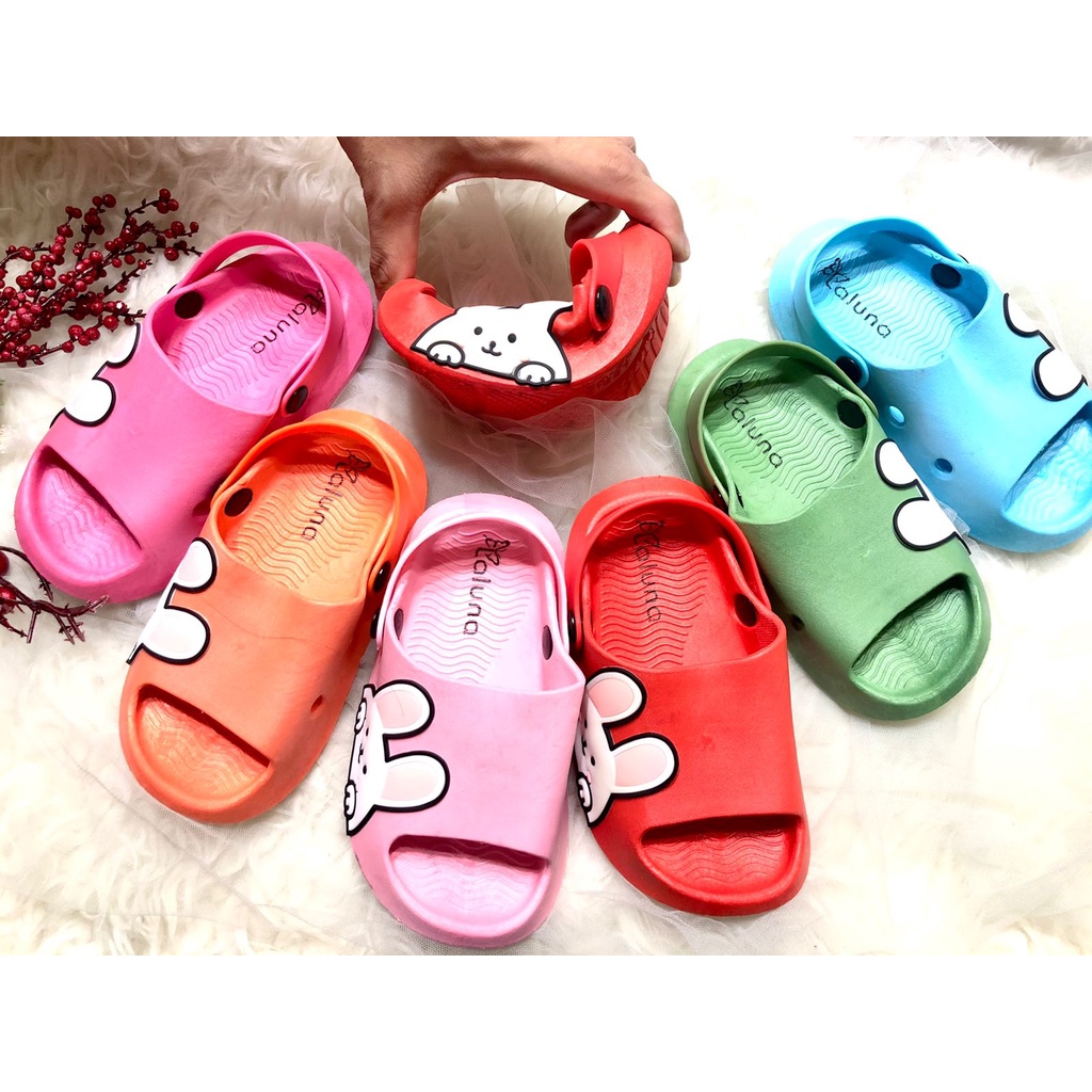 Sandal Anak Perempuan Usia 2 3 4 Tahun Slop Import Bahan Jelly Bunny Laluna 21337-10