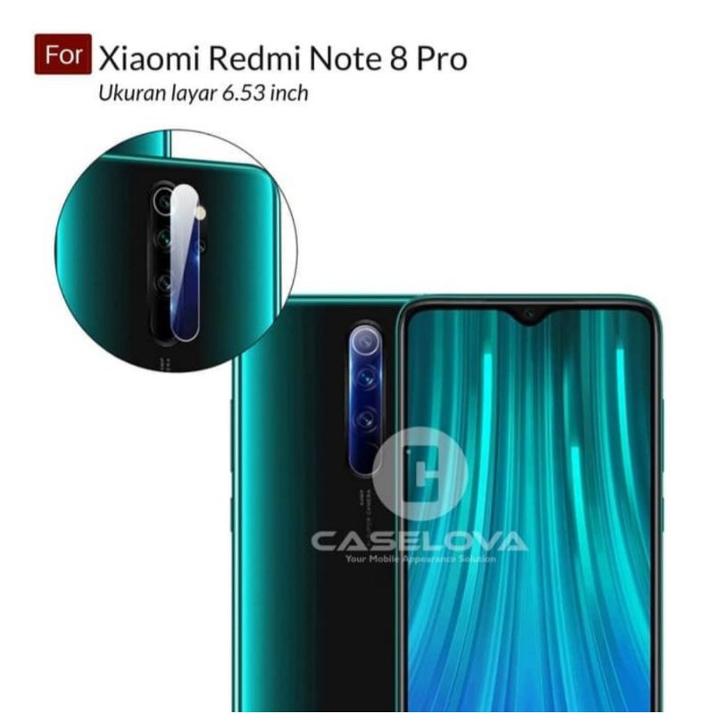 Tempered Glass Full Lem Xiaomi Note 8 Pro New + Tg Camera Lensa 2in1