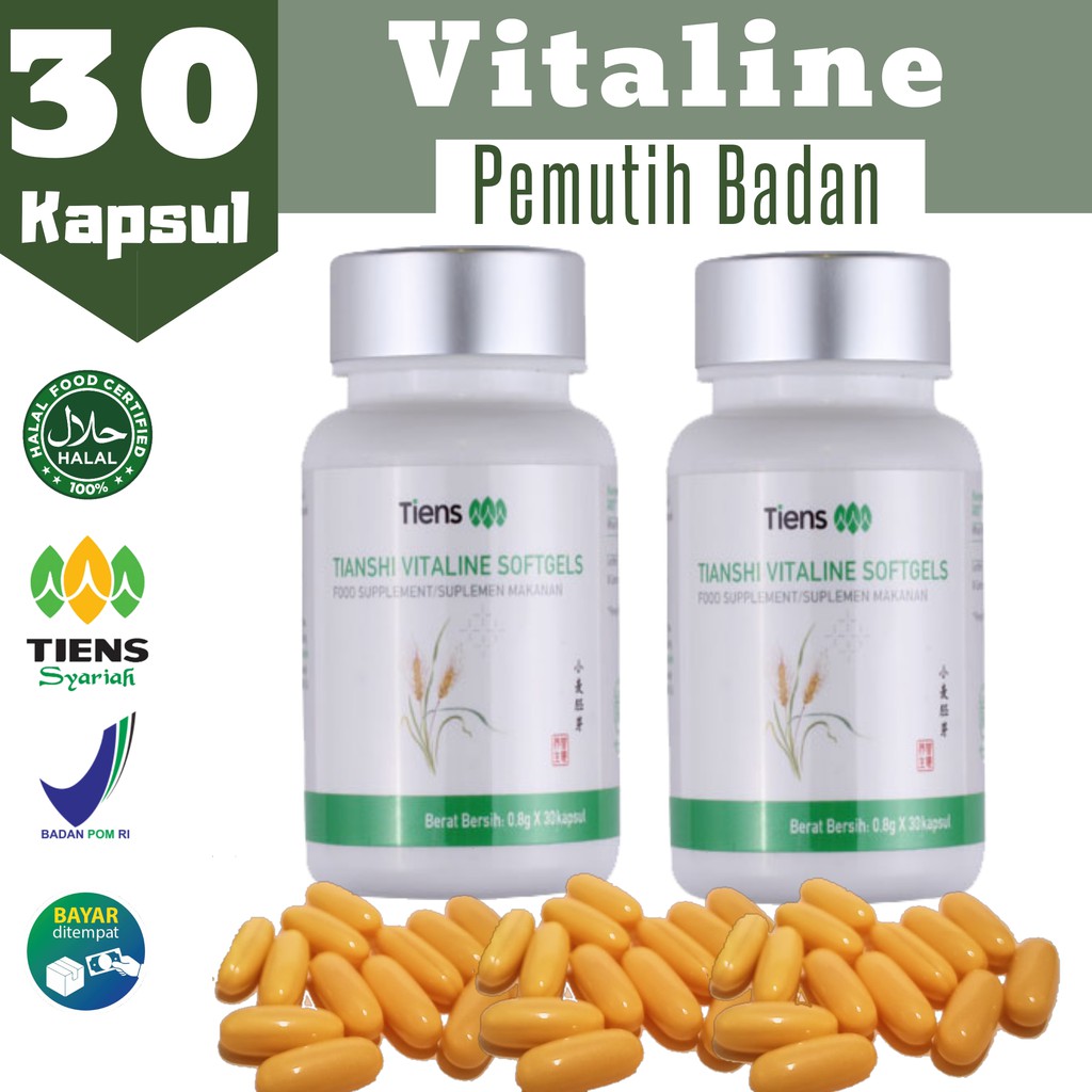 TERLARIS PEMUTIH BADAN TIENS VITALINE SOFTGELS ORI & AMPUH