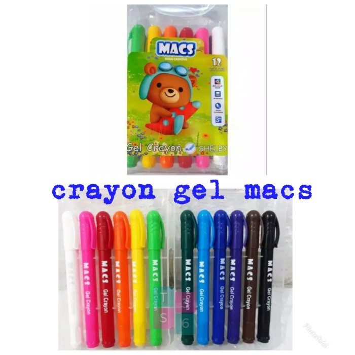 

Berkualitas Crayon Gel Macs 12 Warna Trendi
