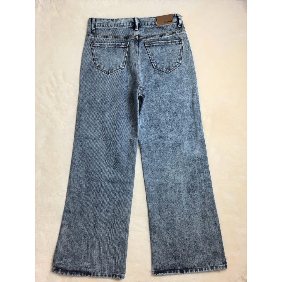 MAGCUN- Celana Panjang Denim Pinggang Tinggi- Jeans wanita high- Waist Gaya Korean Loose Amelia