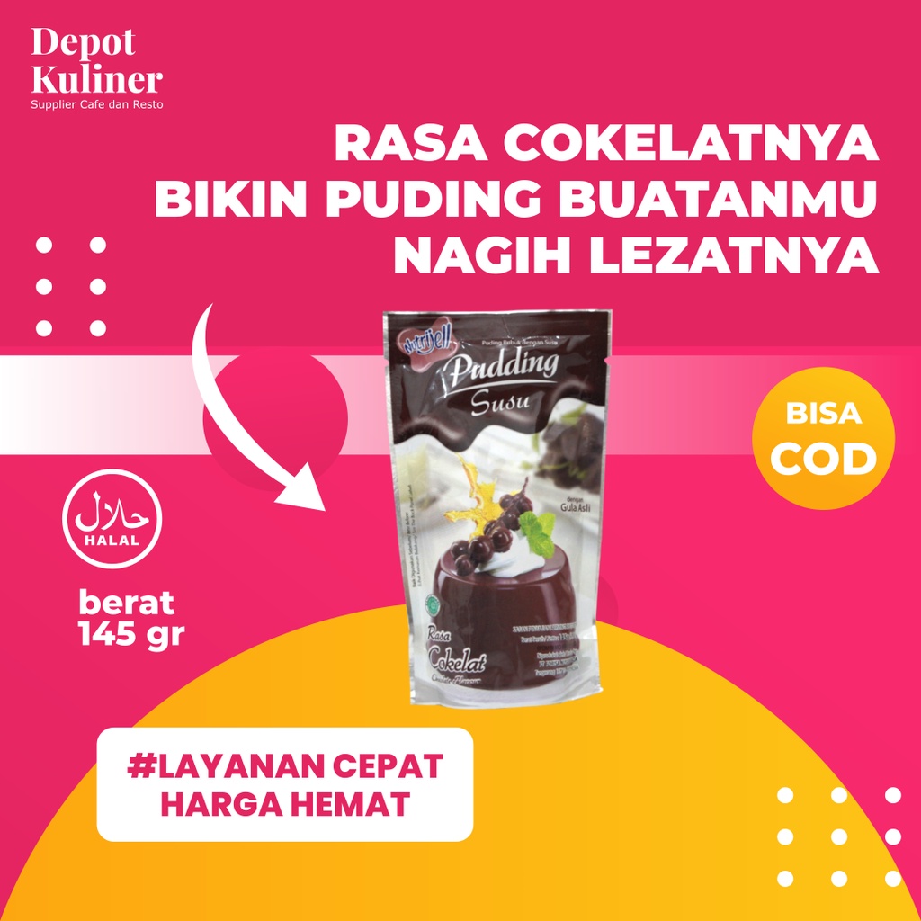 Nutrijell Pudding Susu Rasa Cokelat 145gr Chocolate Flavour