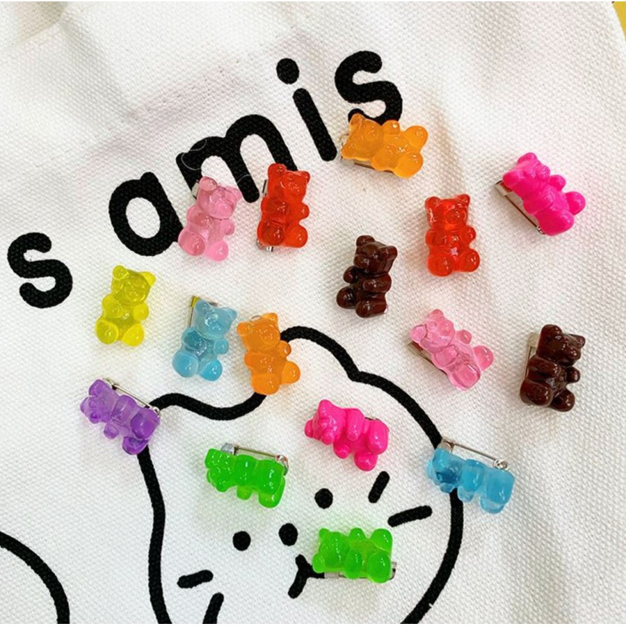 PBI-02 pin bros gummy bear yupi gum beruang unik lucu