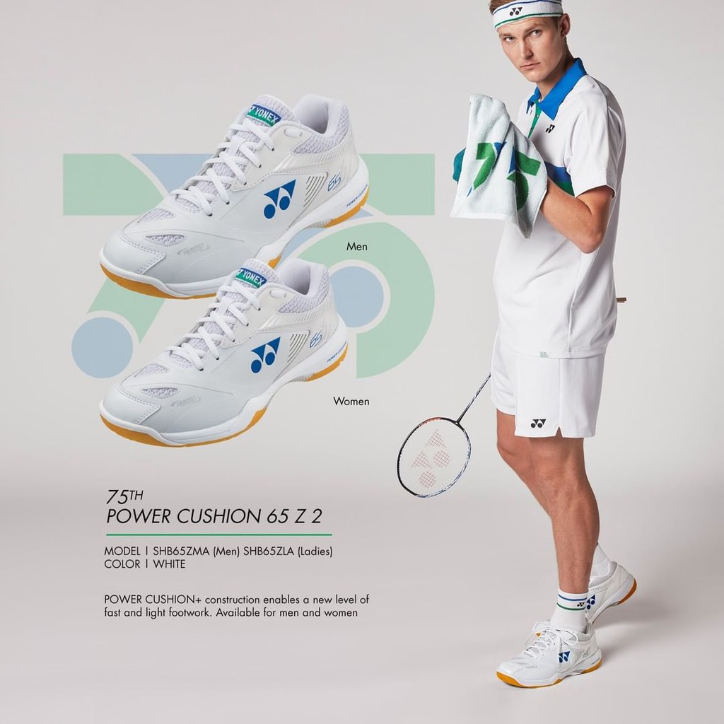 Sepatu Badminton Yonex SHB 65 Z2 SHB65 Z 2 White Putih Special Limited Edition 75th Aniversary ORI
