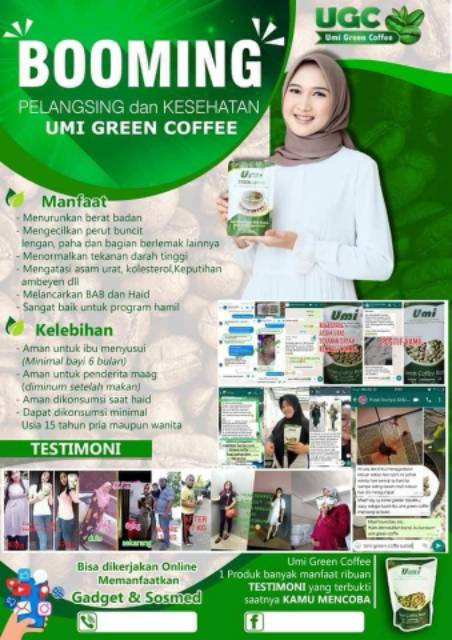 250 Gram Umi Green Coffee Minuman Herbal Pelangsing Ugc Penurun Berat Badan Original 100 I Shopee Indonesia